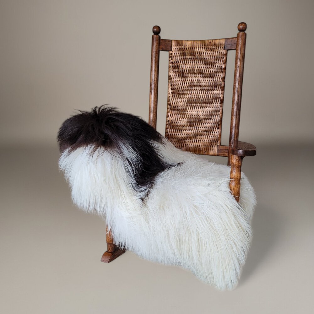 Icelandic Sheepskin White + Dark Spot 51" x 36"